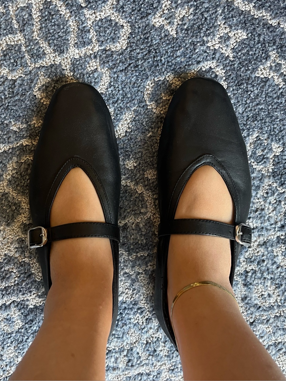 Steve Madden Black Mary Jane Flats with Buckle Strap